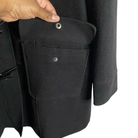 Torrid Women's Black Ponte Toggle Cozy Hooded Coat - Picture 6 of 13